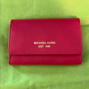 Michael Kors electric pink business card holder